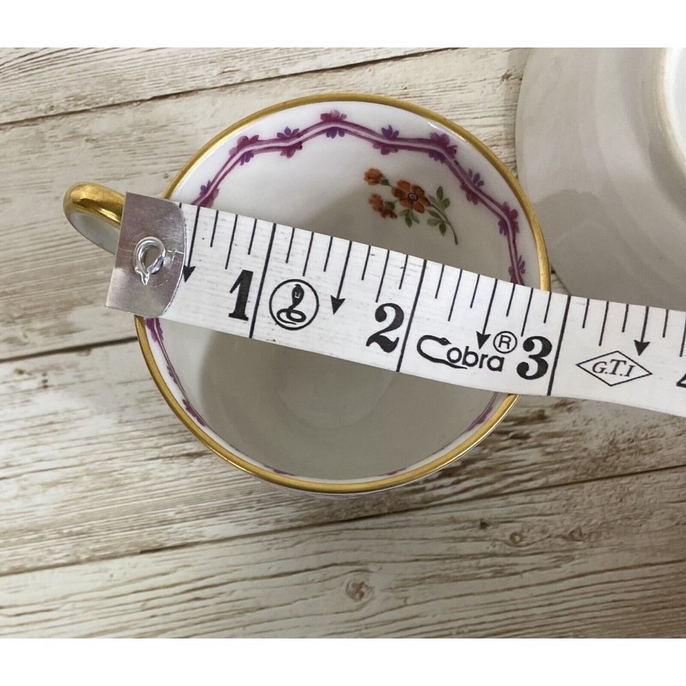 Haviland Malmaison Cup and Saucer Purple Fishing Scene Antique HTF - Picture 7 of 11